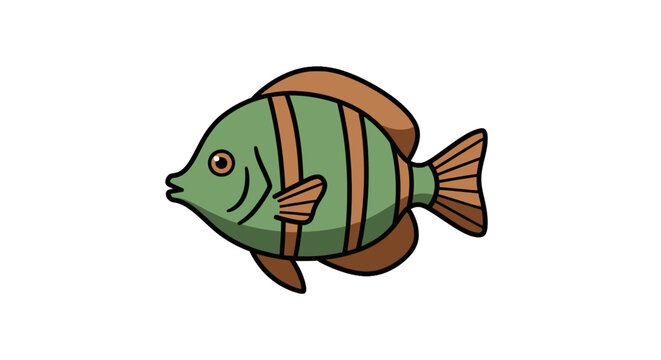 Pastel tropical fish illustration with textured halftone effect