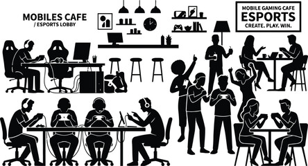 People gaming and socializing in esports cafe © RUMA AKTHER