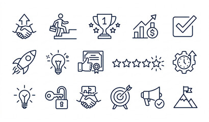 Fototapeta premium Business success and growth icons