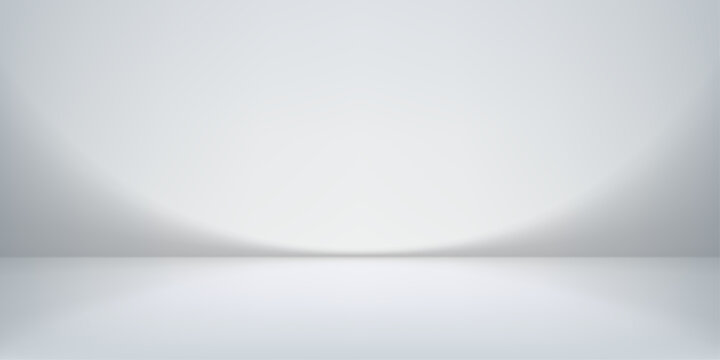 Modern grey studio background with gradient light effect for product presentation. Vector bg minimal design projects with clean abstract space