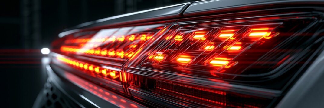 Medium shot of OLED rear combination lamp panels showcasing animated light patterns highlighting advanced organic LED manufacturing precision.