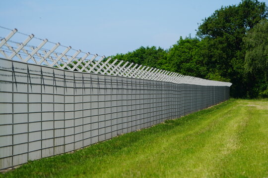 Security Fence at the Airport, Hanover &ndash; Lower Saxony, Germany.