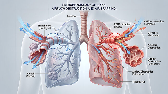 Pathophysiology of COPD Understanding Airflow Obstruction and Air Trapping in the Lungs