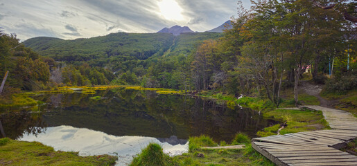 Tranquil Laguna del Diablo Surrounded by Lenga Forest in Ushuaia Patagonia © RockiesRevealed