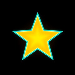 Obraz premium Neon Starburst: 3D Render