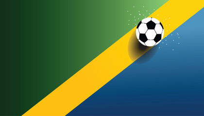 A lively football scene featuring a soccer ball on colorful background with energetic mood. © MdSaiful