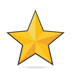 Obraz premium A single isolated golden five pointed star icon with soft drop shadow.