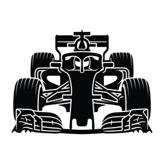 Fototapeta premium Black racing car front view.