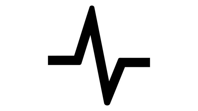 Heartbeat icon, pulse line symbol, ekg sign, medical rhythm vector illustration, isolated on white background