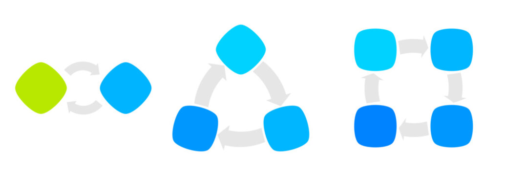 Rounded Square Cycle Diagram Set