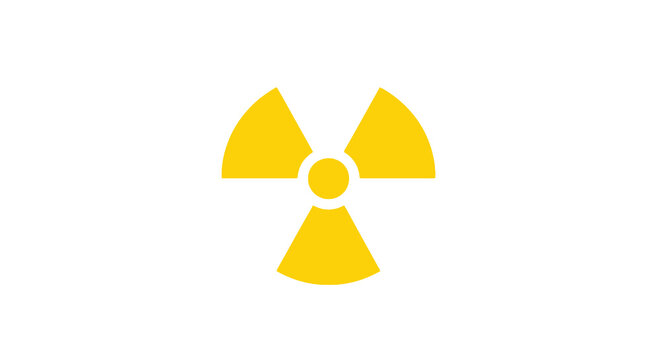 radioactive symbol icon on white background