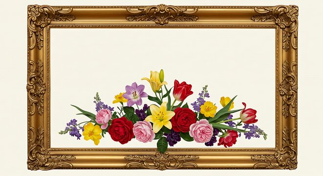 Golden Frame, Floral Abundance