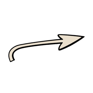 A minimalist baige curved arrow icon. Generated by AI.