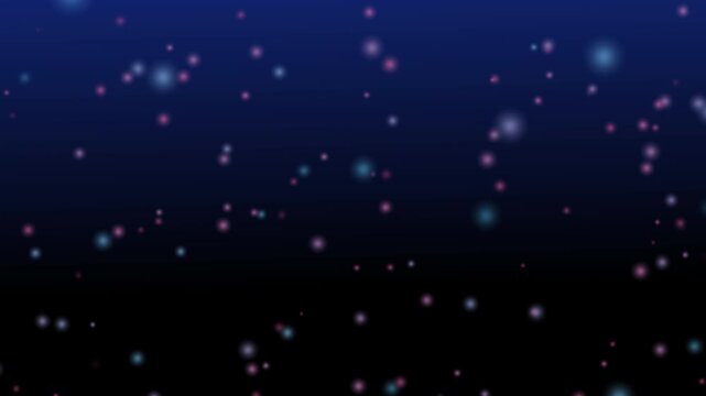 Abstract blue motion background. data transfer particle effect. Glowing bokeh neon particles pulse across the screen. Data cloud effect.
