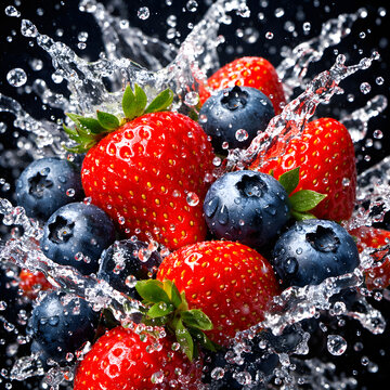 blueberry and strawbery so fresh.