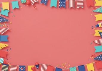 Obraz premium Festive 3D Paper Party Border