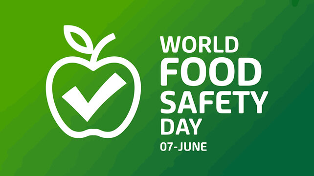 World Food Safety Day promotional graphic featuring apple logo and date