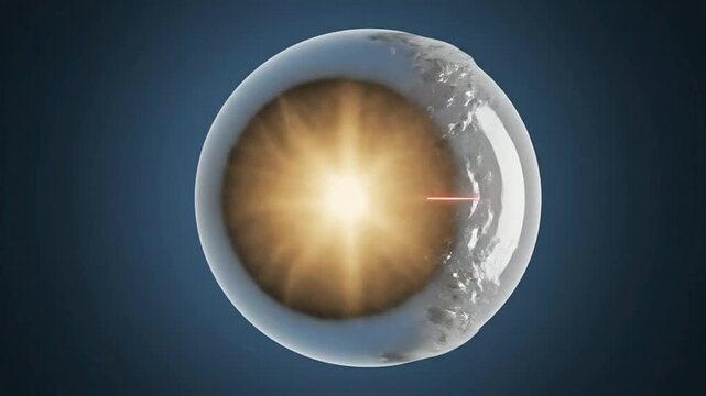 Human Eye Laser Treatment Visualization with Detailed Iris and Pupil Anatomy in Studio Background