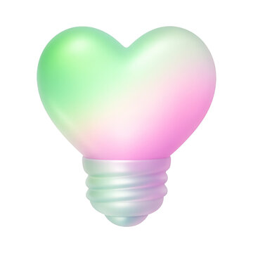 PNG Heart-shaped pastel gradient bulb
