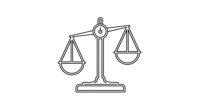 Balance Scale Icon - Justice, Law, Weighing, Equilibrium, Decision Concept