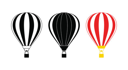 three hot air balloons in black white and red colors © MDHABiBUR