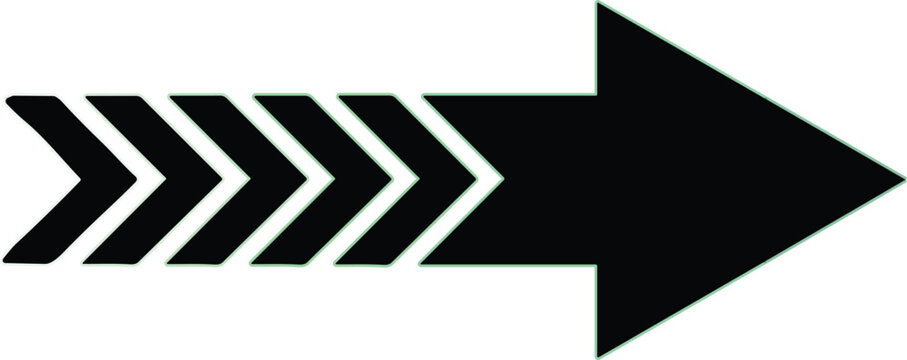Black left direction arrow icon with chevron pattern showing direction for website design