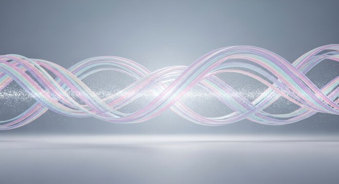 Composition dynamique de lignes fluides abstraites aux couleurs douces sur fond clair