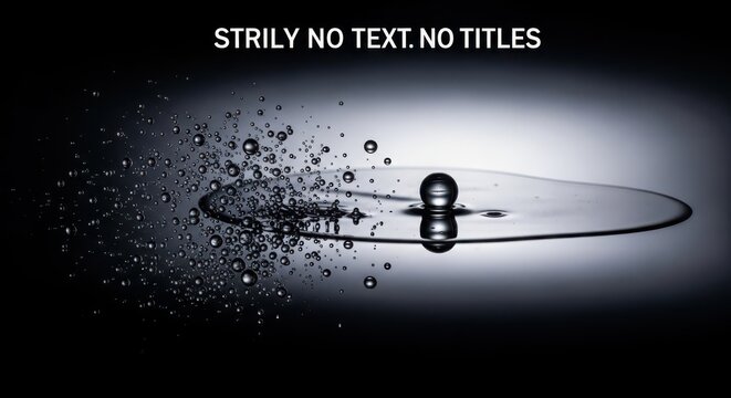 Dynamic water surface with an impactful droplet creating ripples and splashing liquids