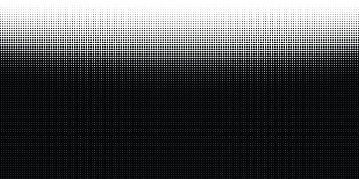 Wide format and rectangular,rectangle horizontal,linear halftone vector pattern,texture.Circles,dots,screen-tone illustration. Freckle, stipple-stippling, speckles illustration. Pointillist vector art