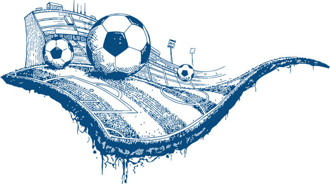 Minimalist Soccer Field Vector Illustration