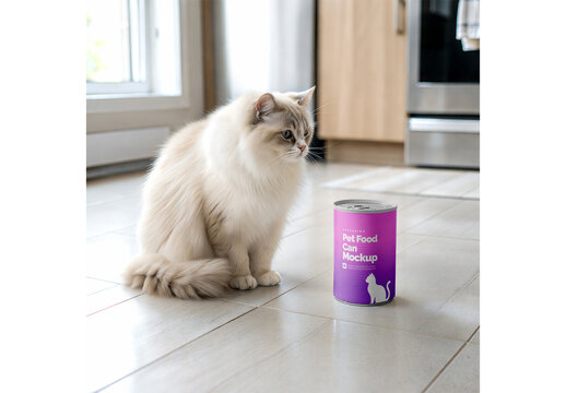 Pet Tin Can Mockup Design for Print Media and Digital Marketing