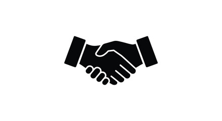 handshake icon in black and white silhouette © MDHABiBUR