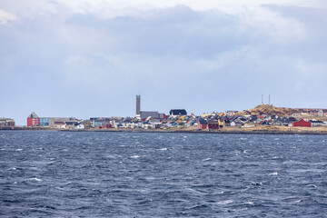 Fototapeta premium Part of Vardø seen from the coastal route 