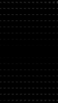 White US dollars signs pattern on black background. Abstract vertical animation with grid-like arrangement in shape of American dollar symbols.