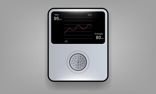 Modern Heart Rate Monitor Device With Fingerprint Sensor