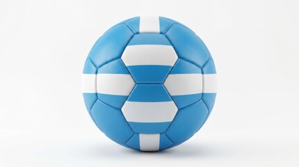 Naklejka premium Close-up of a soccer ball with Argentina flag design on a white background