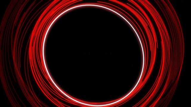 Circles Arc Ripples L Red Animation Loop