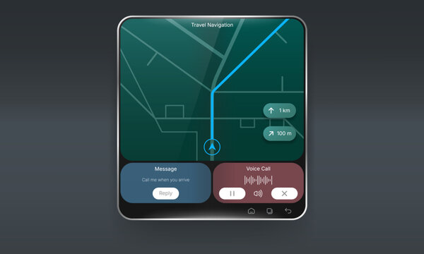 Wide Smartphone Split Screen Multi Application Interface