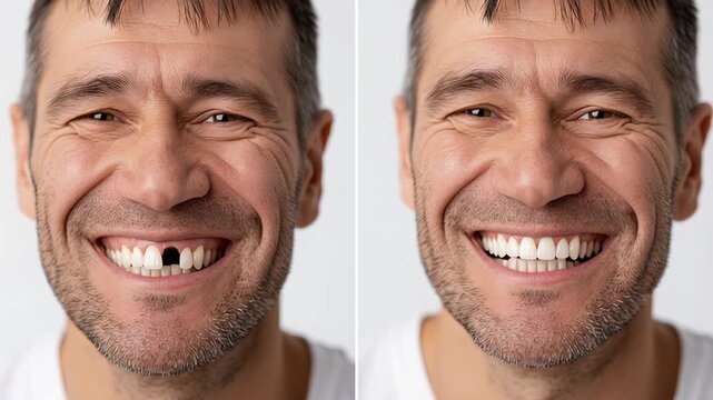 4k video of dental implant before and after results.