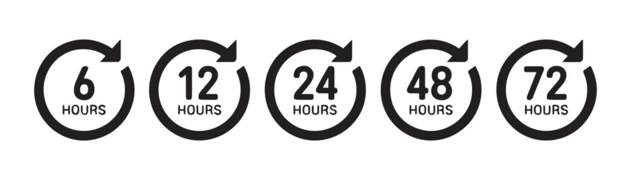 Service availability time badges showing six twelve twenty four forty eight and seventy two hour durations now.