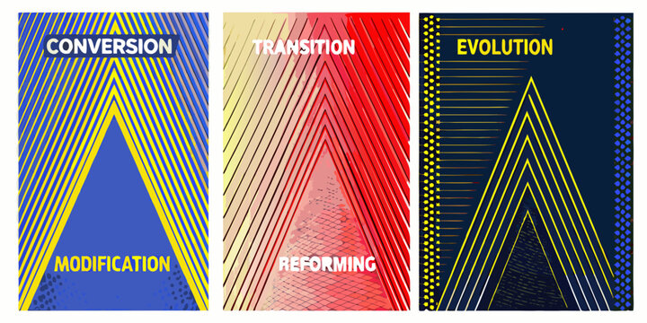 Geometric triangle patterns with converging lines vector illustration