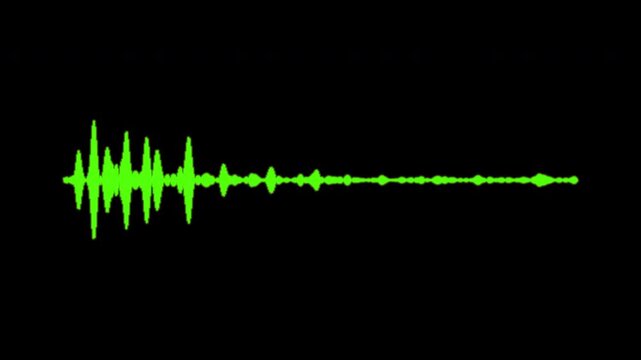 Green spectrum sound wave animation moving in a fast rhythmic pulse