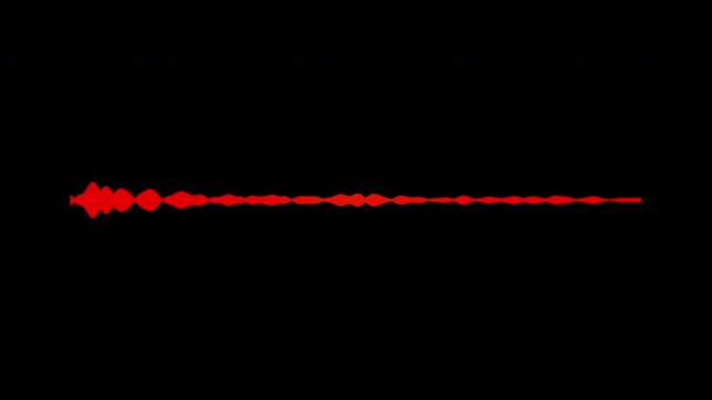 Sound wave frequency red audio waveform seamless loop transparent background
