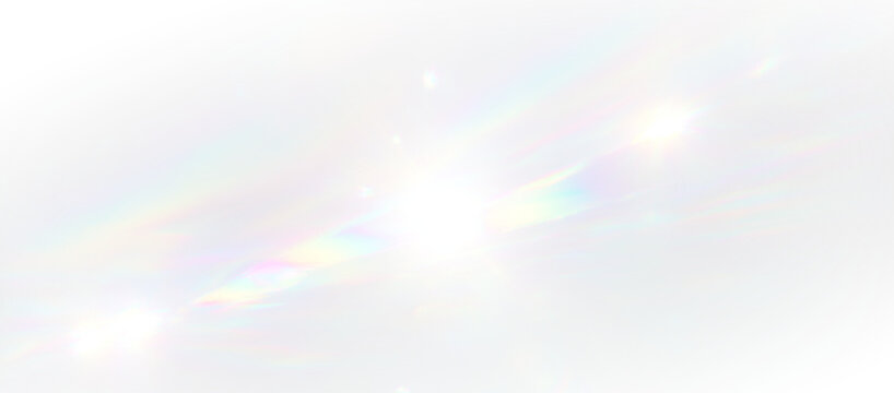 Magical glowing rainbow crystal refraction prism light burst with holographic spectrum abstract background design.