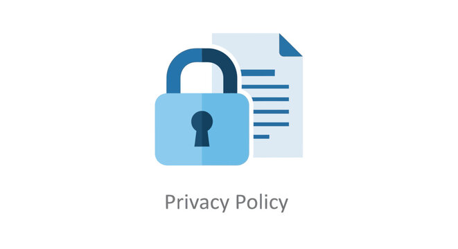 Padlock with document flat vector illustration on white background
