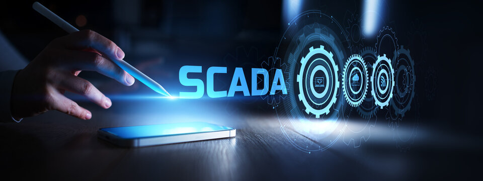 SCADA System for Industrial Automation and Remote Monitoring Illustrated on Digital Interface.
