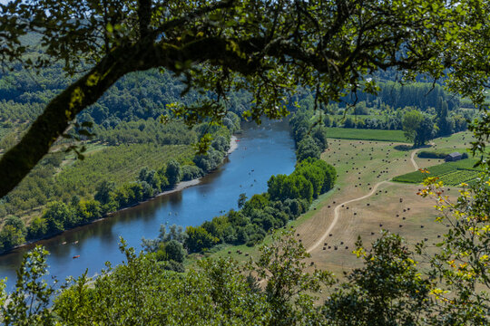 View over Dordogne Valley and River