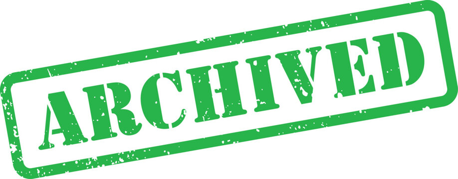 Green archived rubber stamp