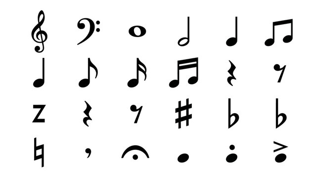 Music notes and symbols.