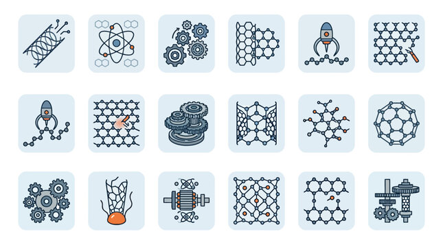Science Technology Icons Set.